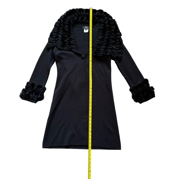 Angel Apparel Womens/Teen Duster Cardigan Jacket Small Wool Velvet cuff/collar - Picture 4 of 7